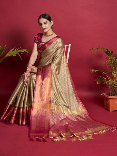 AVANTIKA FASHION Woven Design Zari Kanjeevaram Saree with Blouse Piece - Image 3