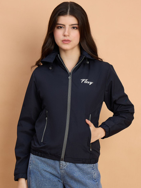The Roadster Lifestyle Co. Women Hooded Solid Windcheater Sporty Jacket