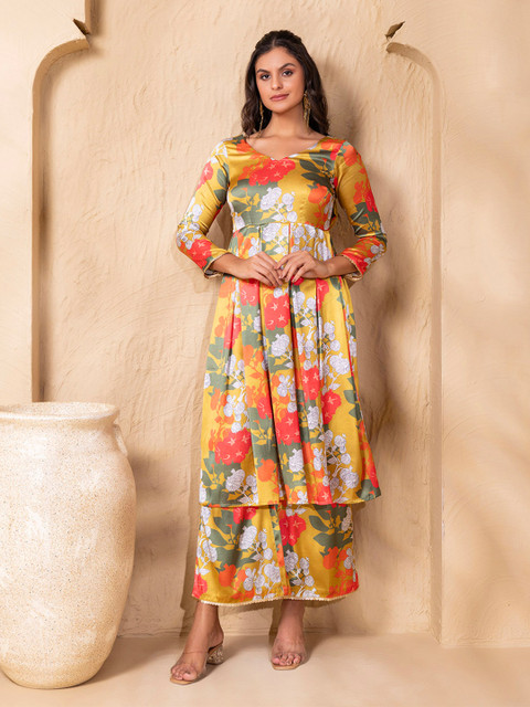 MABISH by Sonal Jain Women Printed Pleated Kurta with Palazzo