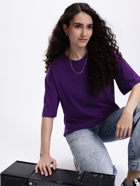 Kook N Keech Drop-Shoulder Sleeves Pure Cotton T-shirt