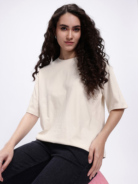 Kook N Keech Drop-Shoulder Sleeves Pure Cotton T-shirt