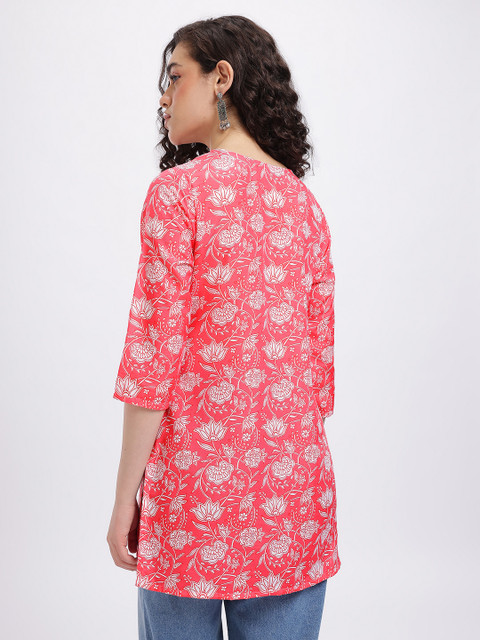 Anouk Rustic Floral Printed V-Neck Straight Kurti - Image 5
