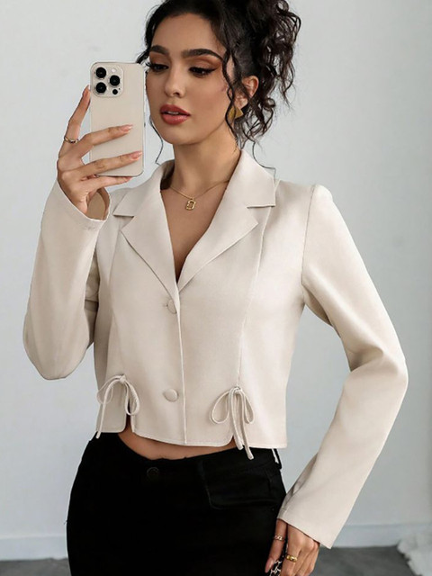 StyleCast x Revolte Women Lapel Collar Open Front Jacket