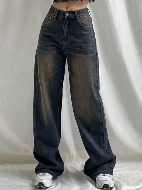 ZUYA Women Wide Leg High-Rise Light Fade Jeans