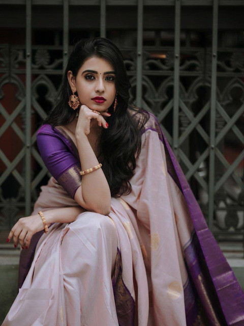 CANIZZARO Ethnic Motifs Woven Design Zari Banarasi Saree