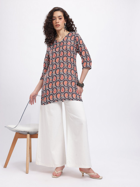 Anouk Rustic Ethnic Motifs Printed V-Neck Kurti - Image 6