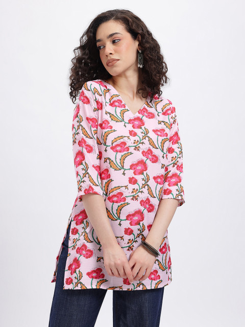 Anouk Rustic Floral Printed V-Neck Kurti
