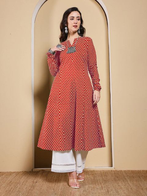 FIORRA Women Floral Printed Daily Cotton A-Line Kurta