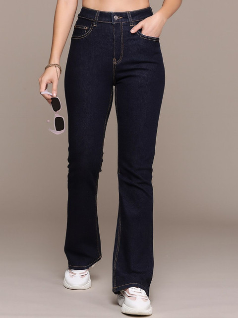 KASHIAN Women Bootilicious Flared High-Rise Cotton Stretchable Jeans