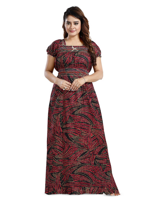 NIGHTY KING Printed Cotton Maxi Nightdress