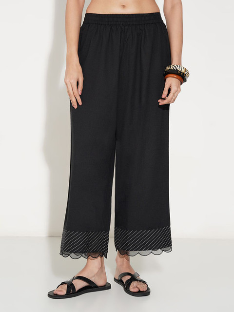 RANGMANCH BY PANTALOONS Women Flared Cotton Ethnic Palazzos