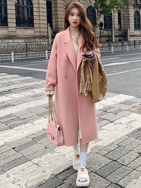StyleCast Women Notched Lapel Longline Front-Open Overcoat