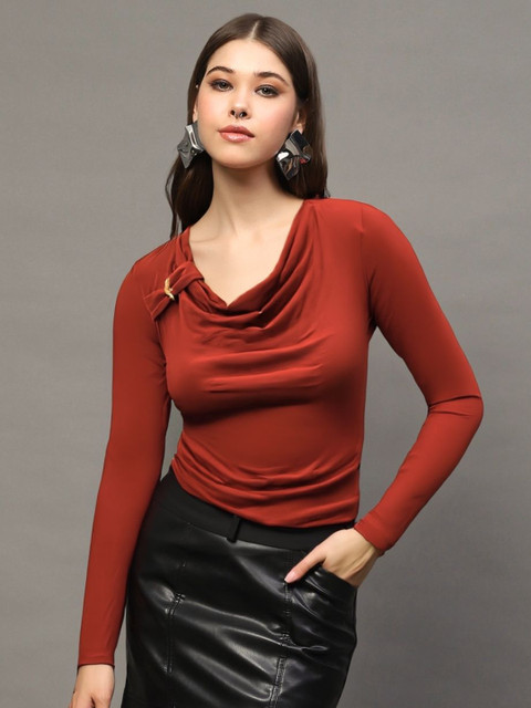 Sera Women Cowl Neck Regular Top