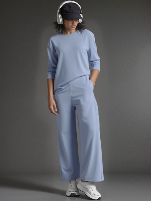 HERE&NOW Round Neck T-Shirt With Trousers Co-Ords