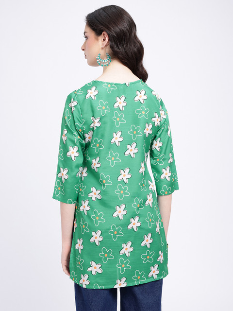 Anouk Rustic Floral Printed V-Neck Straight Kurta - Image 5
