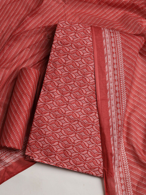 Meena Bazaar Floral Printed Unstitched Dress Material