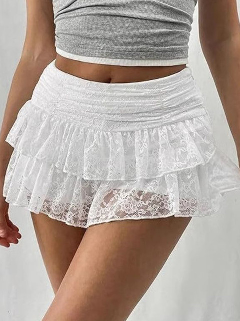 StyleCast Women Self Designed Flared Mini Skirt