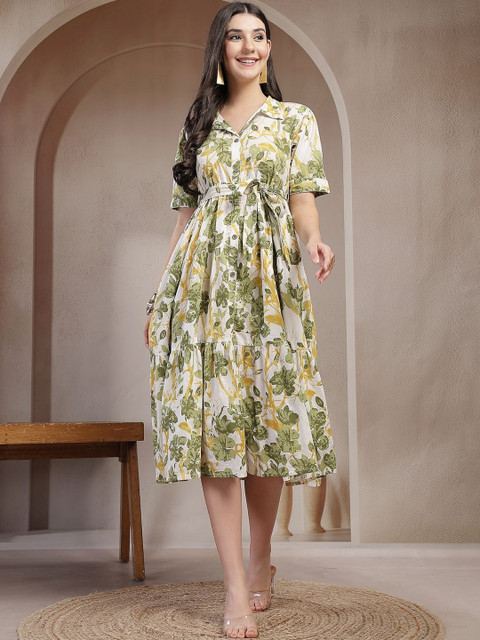 Stylum Women Floral Printed Shirt Midi Dress