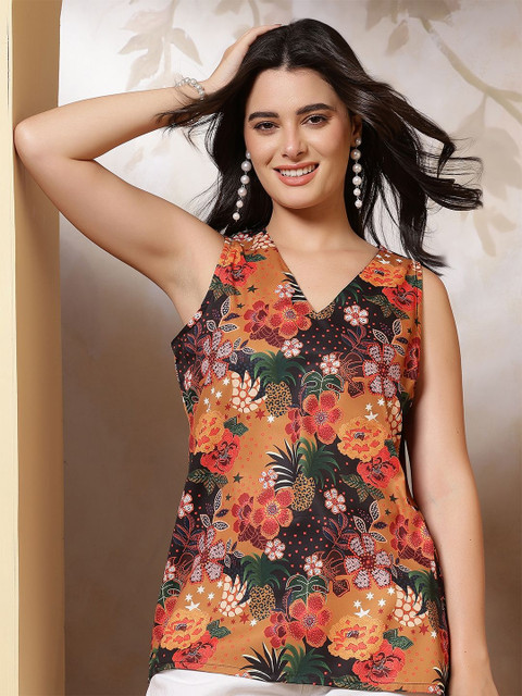 Anouk Rustic Floral Print Top