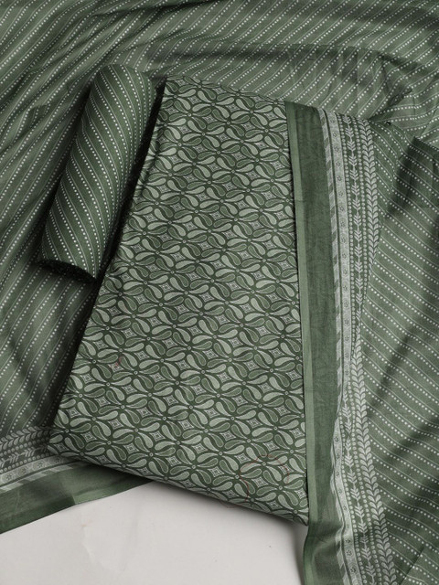 Meena Bazaar Floral Woven Design Printed Unstitched Dress Material