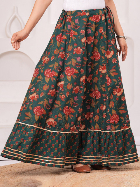 Clothy N Wave Floral Printed Maxi A-Line Skirt