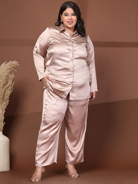 plusS Shirt Collar Shirt With Trouser