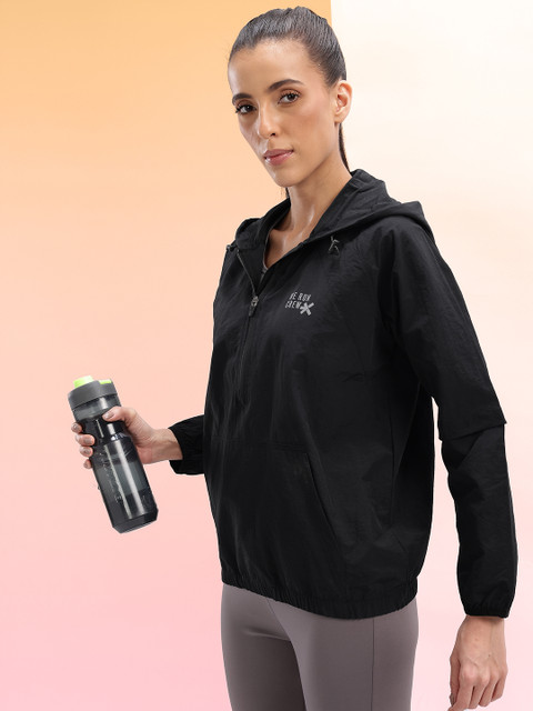 HRX by Hrithik Roshan Reflective Strip Running Hooded Jacket