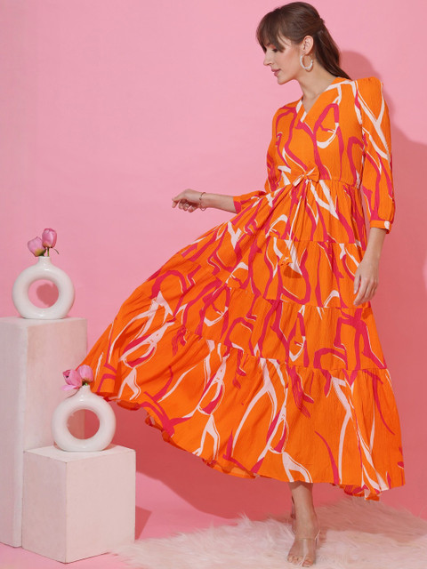 Honky Tonky Women Printed Maxi Fit & Flare Dress