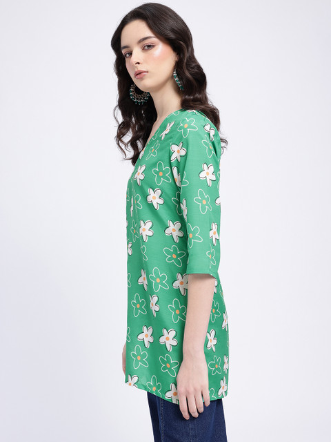 Anouk Rustic Floral Printed V-Neck Straight Kurta - Image 4