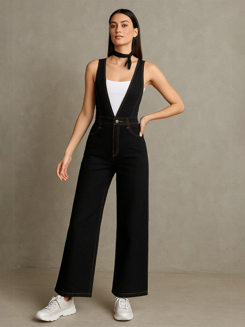 Orchid Blues V-Neck Sleeveless Denim Basic Jumpsuit