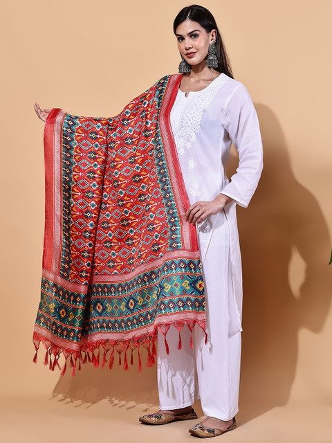 LOOM LEGACY Geometric Printed Dupatta - Image 4