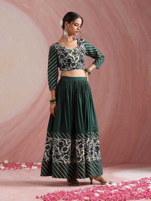 Khushal K Embroidered Sequinned Ready To Wear Lehenga & Blouse With Dupatta - Image 2