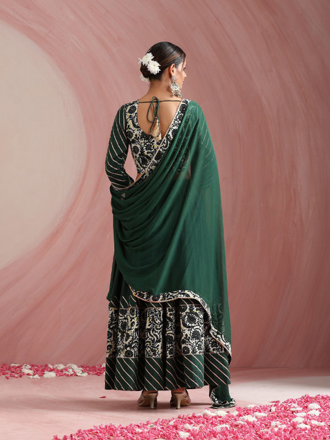 Khushal K Embroidered Sequinned Ready To Wear Lehenga & Blouse With Dupatta - Image 4