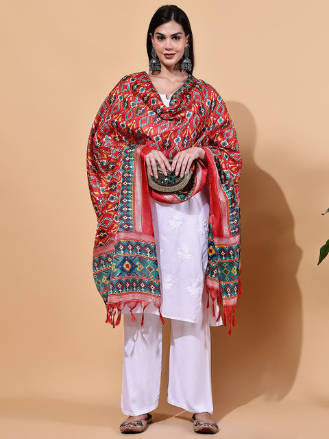 LOOM LEGACY Geometric Printed Dupatta - Image 6