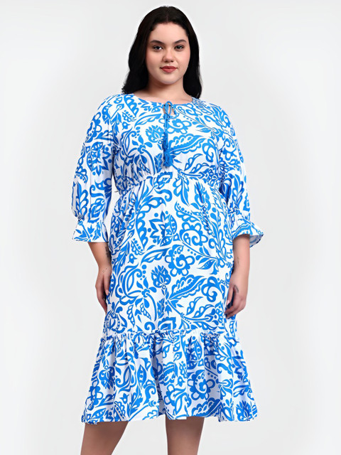 Sztori Floral Print A-Line Midi Dress