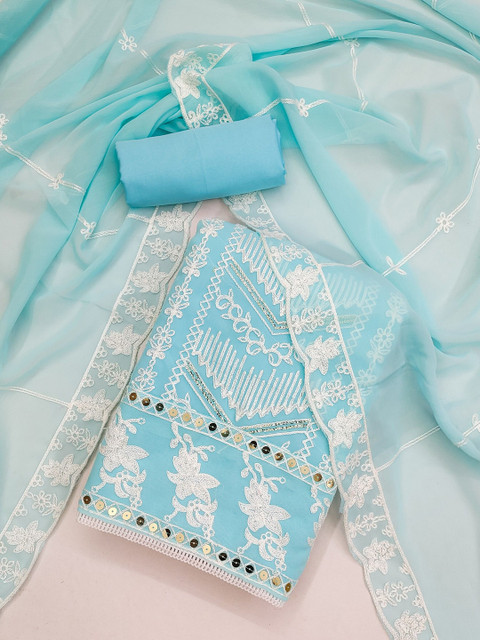 Nayanthara Trends Floral Embroidered Unstitched Dress Material