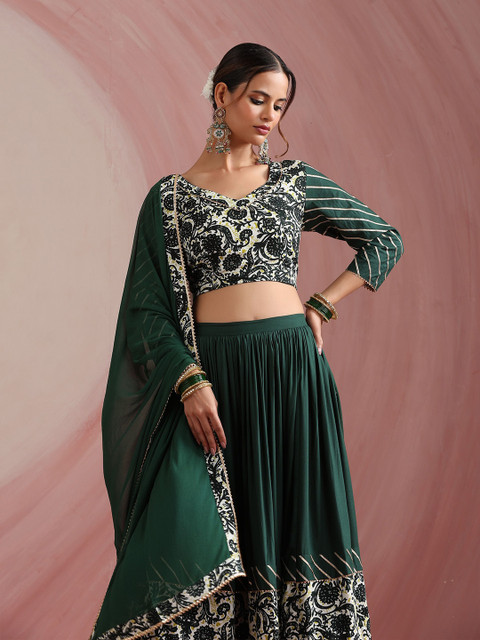 Khushal K Embroidered Sequinned Ready To Wear Lehenga & Blouse With Dupatta - Image 6