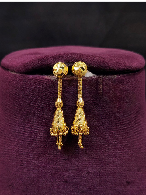 Anshenterpris Gold-Plated Brass Crystals Circular Earrings