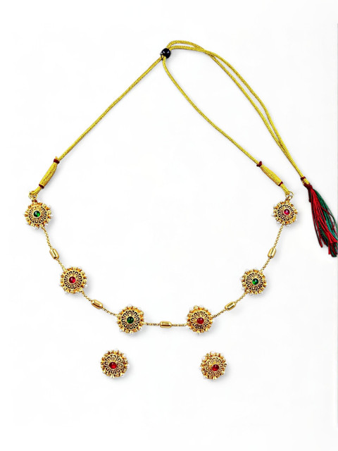 ANTIQUE JEWELLERY Gold Plated Artificial Stones Jewellery Set