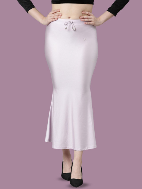 TWIN BIRDS Women Solid Coloured Silky Soft Stretchable Shimmer mermaid Saree Shapewear