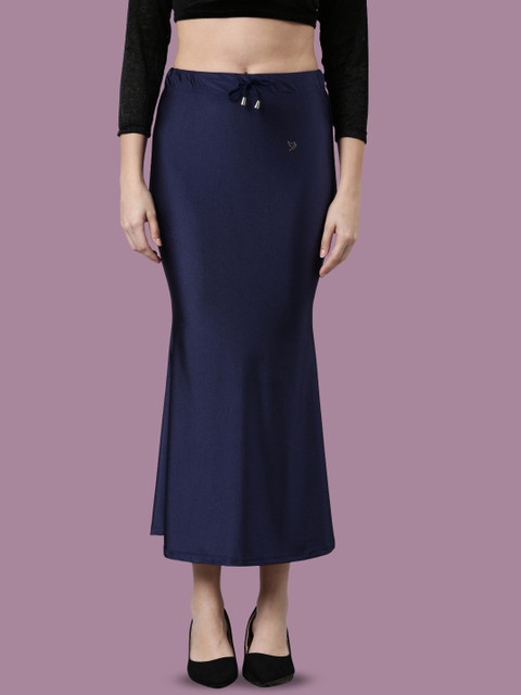 TWIN BIRDS Women Solid Coloured Silky Soft Stretchable Shimmer mermaid Saree Shapewear