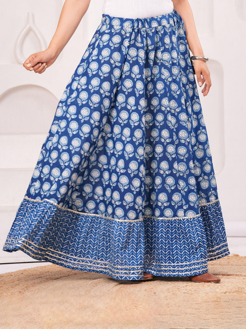 Clothy N Wave Floral Printed Maxi A-Line Skirt