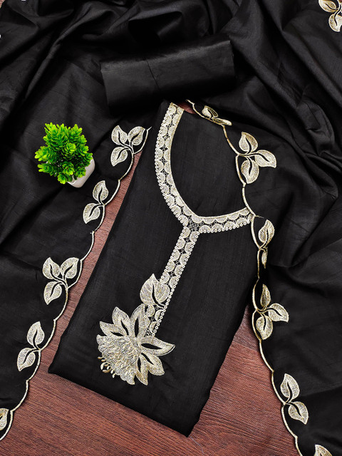 Maroosh Floral Embroidered Unstitched Dress Material - Image 2