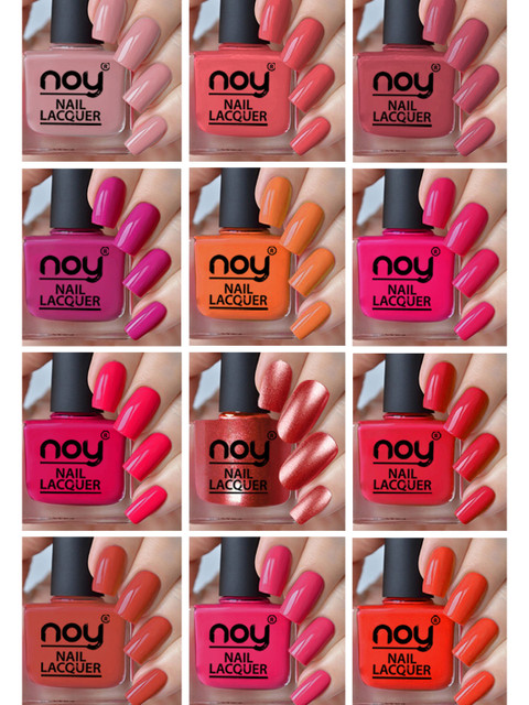 NOY Set Of 12 Long Lasting Glossy Nail Polish -6 ml Each