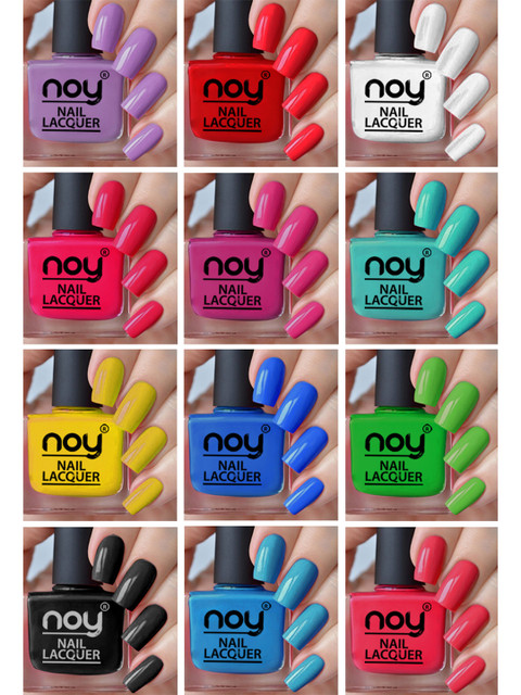 NOY Set Of 12 Long Lasting Glossy Nail Polish -6 ml Each