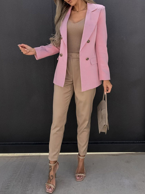 StyleCast Women Notched Lapel Slim Fit Single Breasted Blazer