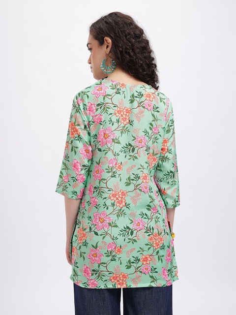 Anouk Rustic Floral Printed V-Neck Straight Kurti - Image 5