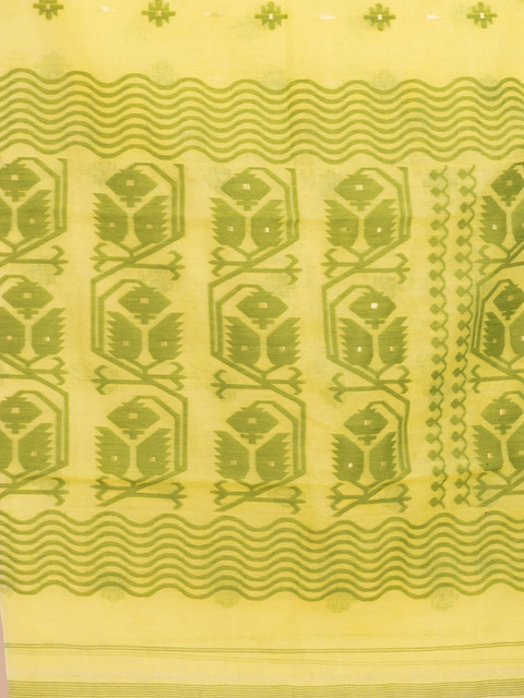 Durga Handlooms Jamdani Woven Design Zari Pure Cotton Unstitched Kurti Material with Dupatta - Image 2