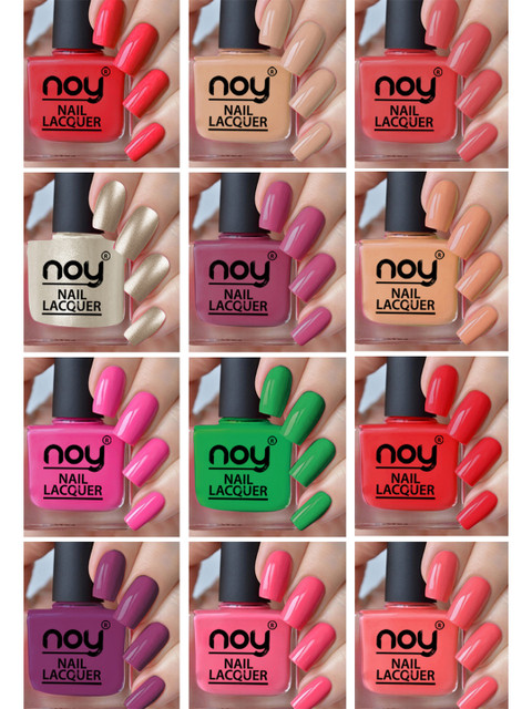 NOY Set Of 12 Long Lasting Glossy Nail Polish -6 ml Each
