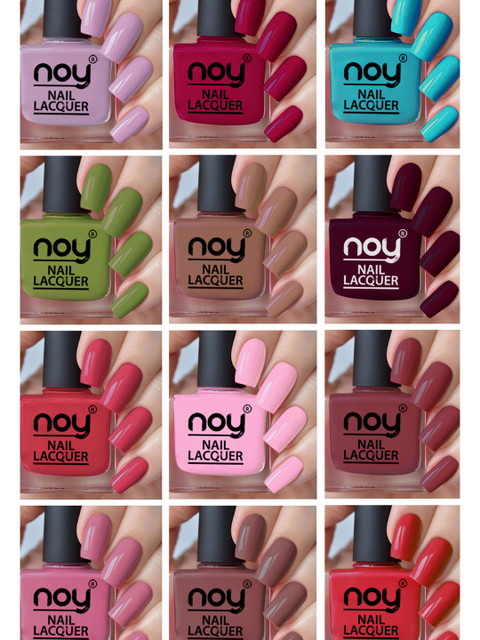 NOY Set Of 12 Long Lasting Glossy Nail Polish -6 ml Each
